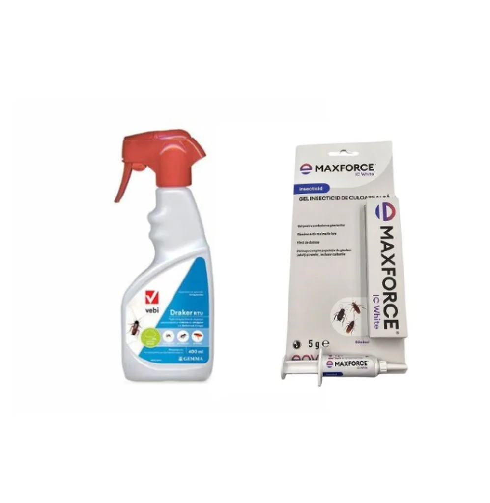 Solutii insecte Draker Rtu 400 ml si gel Max Force 5 gr